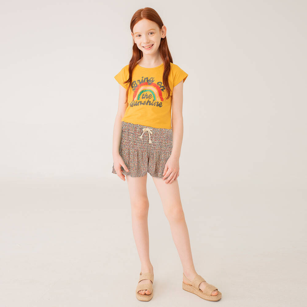 Boboli-Желтая футболка и шорты из хлопка | Childrensalon Outlet
