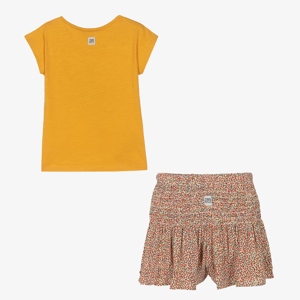 Boboli-Желтая футболка и шорты из хлопка | Childrensalon Outlet