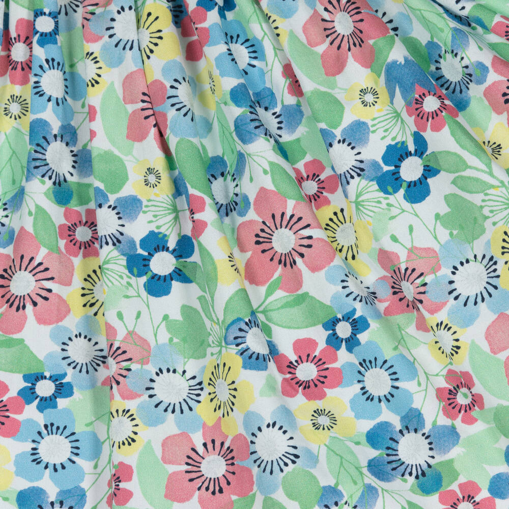 Boboli-Girls Yellow Floral Cotton Dress | Childrensalon Outlet