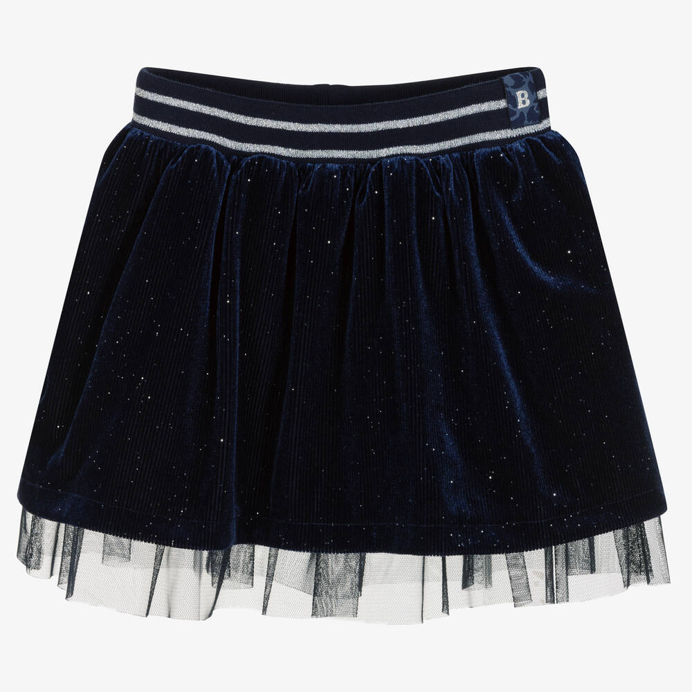 Boboli - Glittery Blue Corduroy Skirt | Childrensalon