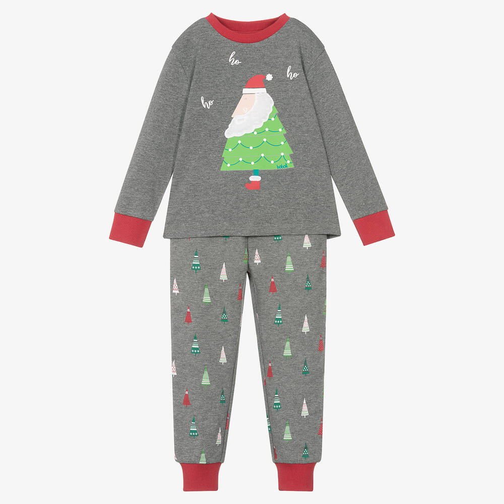 Boboli - Grey Festive Jersey Pyjamas | Childrensalon