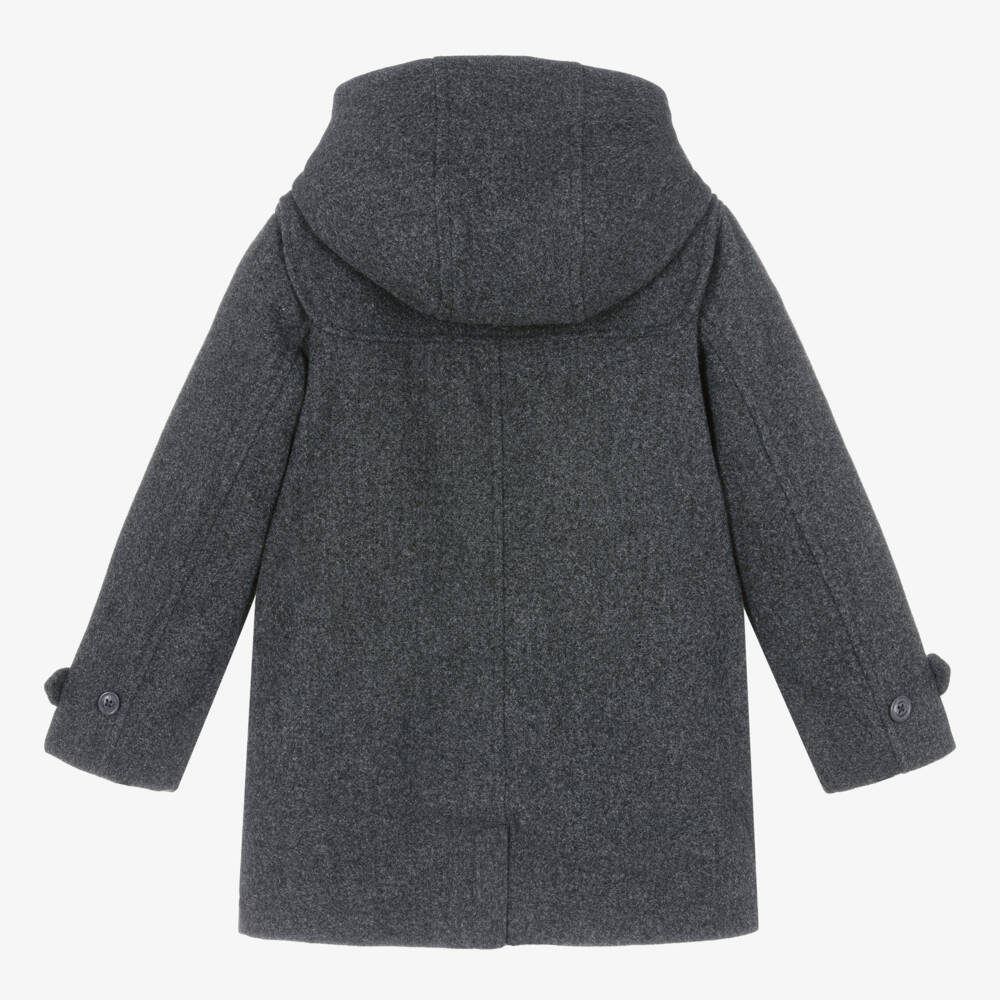 Boboli-Grey Hooded Toggle Boys Coat | Childrensalon Outlet