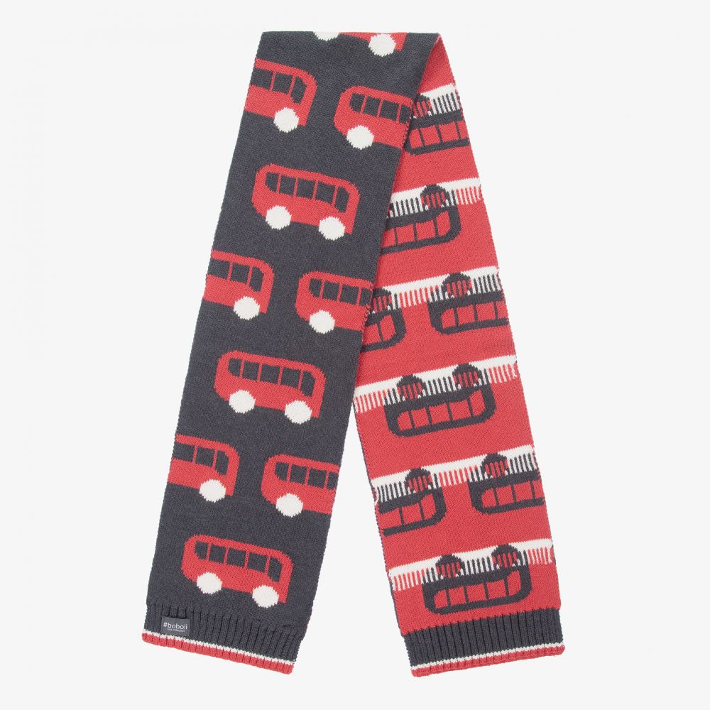 Boboli-Серый вязаный шарф из хлопка | Childrensalon Outlet