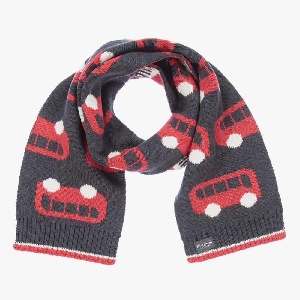 Boboli-Серый вязаный шарф из хлопка | Childrensalon Outlet