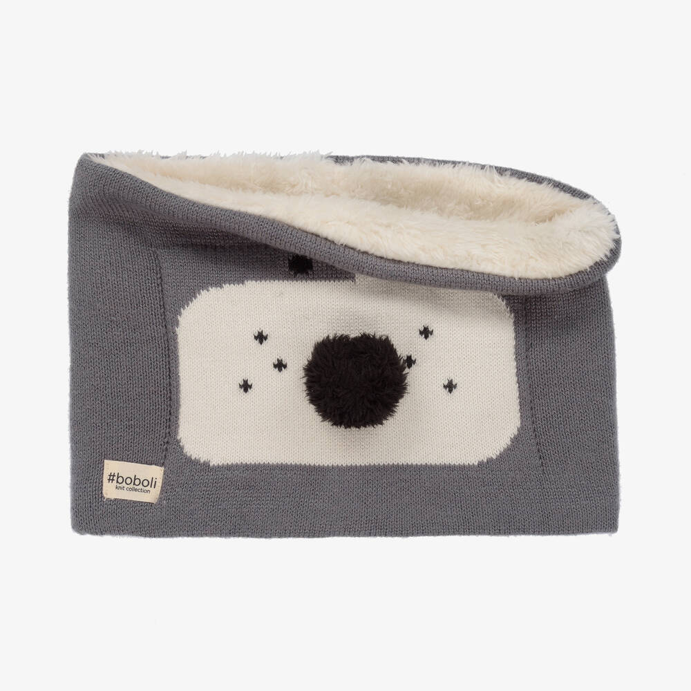 Boboli-Grey Knitted Snood | Childrensalon Outlet