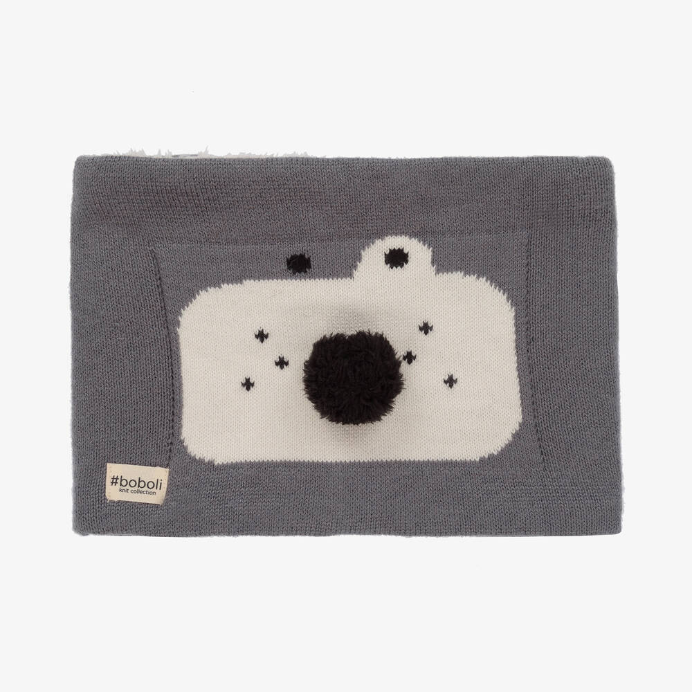 Boboli-Grey Knitted Snood | Childrensalon Outlet