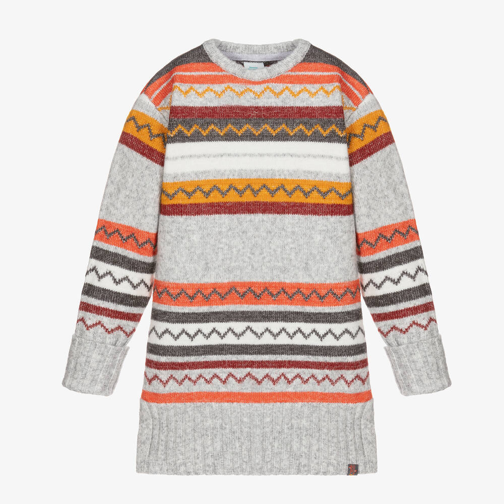 Boboli - Серое вязаное платье-свитер | Childrensalon