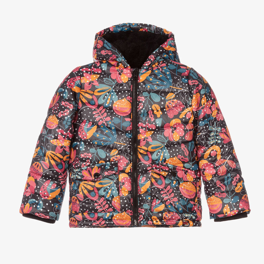 Boboli - Hooded Floral Puffer Jacket | Childrensalon