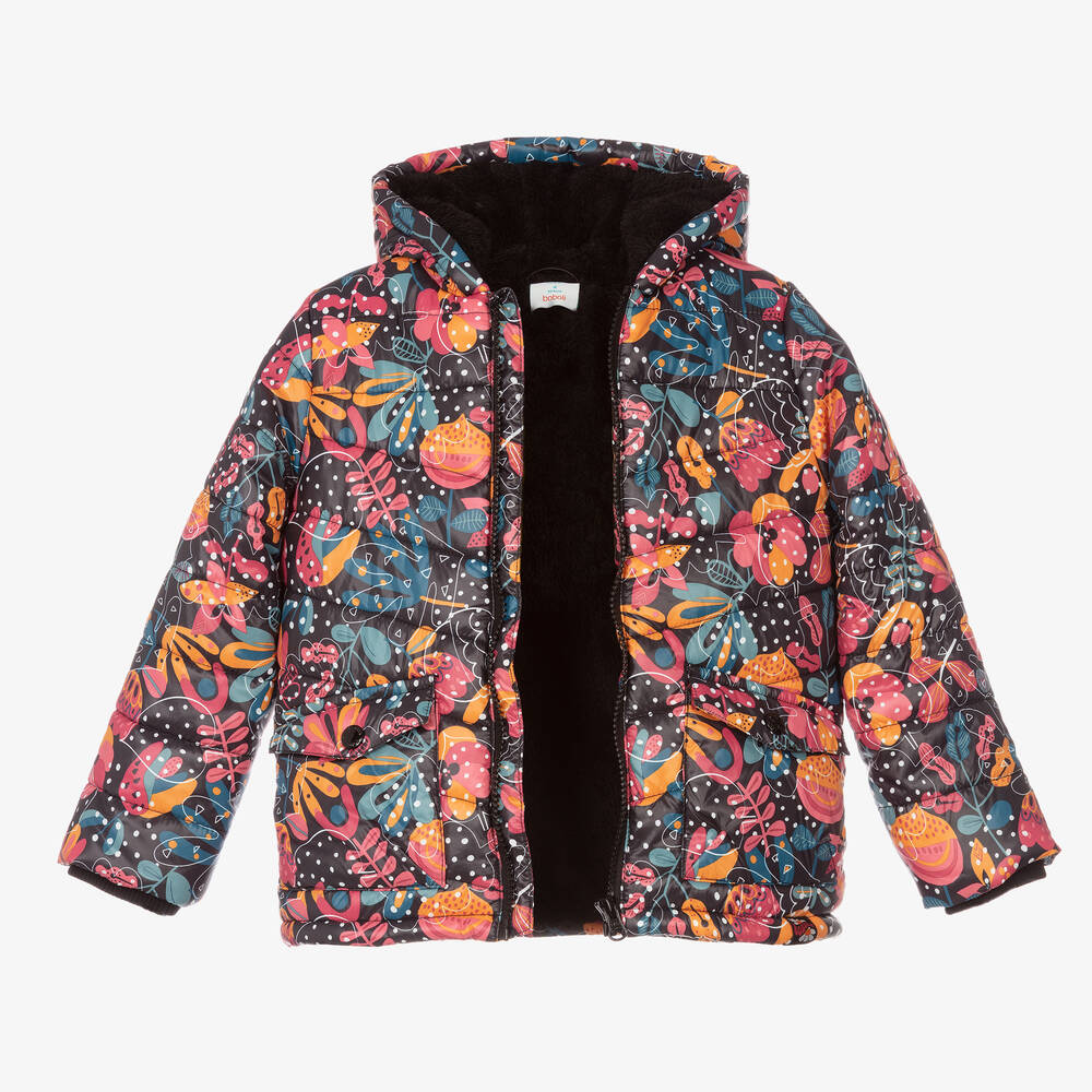 Boboli-Hooded Floral Puffer Jacket | Childrensalon Outlet