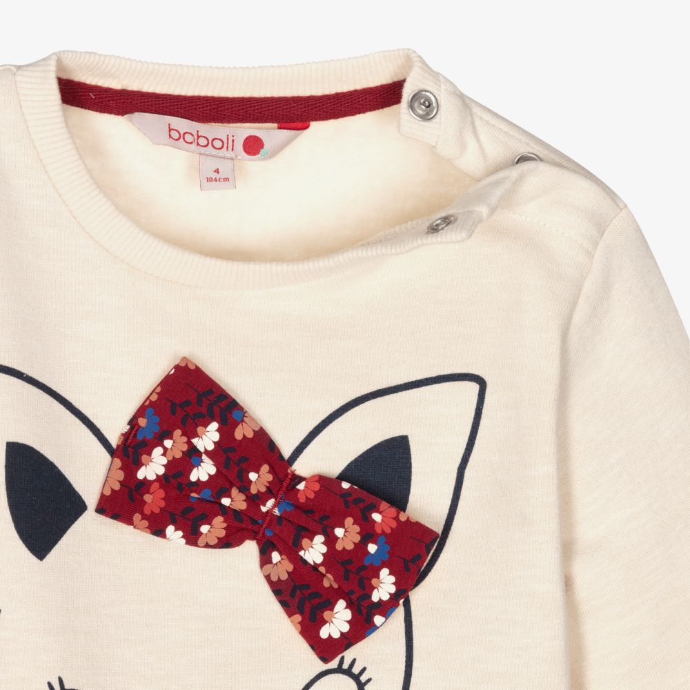 Boboli-Ivory Cat Dress Set | Childrensalon Outlet