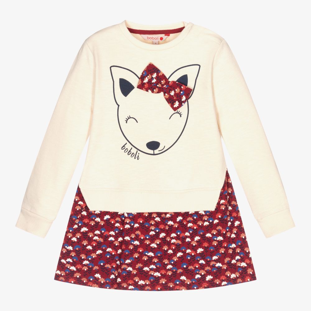 Boboli - Ensemble robe ivoire Chat | Childrensalon