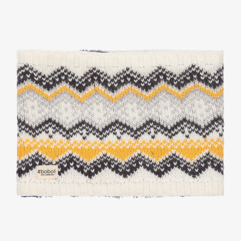 Boboli-Кремовый вязаный снуд с узором фэр-айл | Childrensalon Outlet