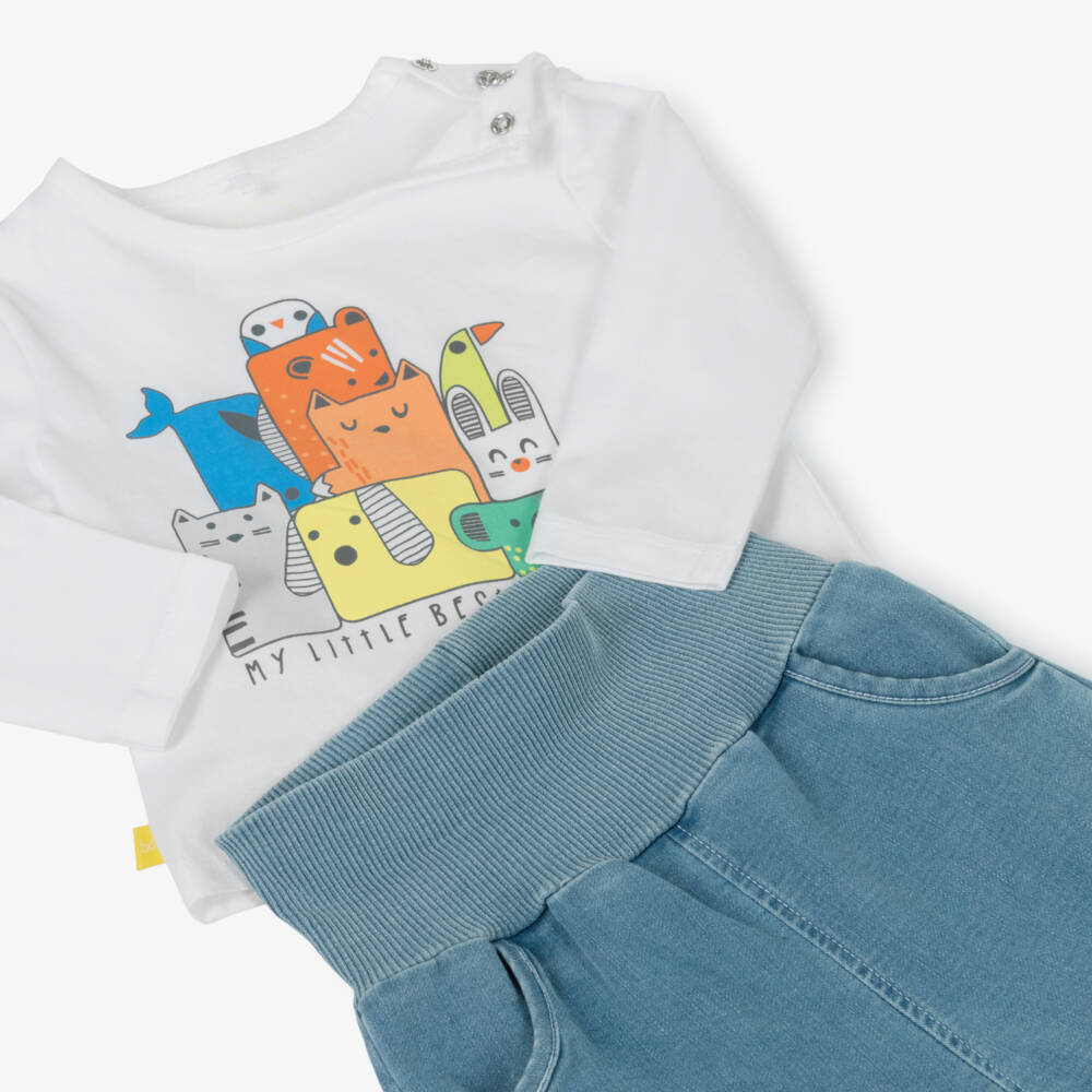 Boboli-Little Gentleman's Blue & White Ensemble | Childrensalon Outlet