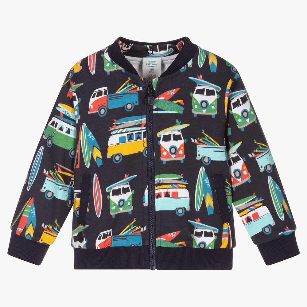 Boboli-Organic Cotton Zip-Up Hoodie | Childrensalon Outlet