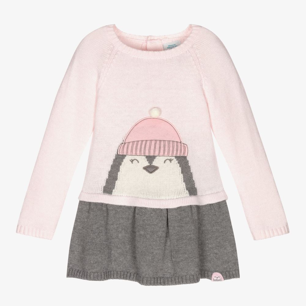 Boboli - Комплект с розовым платьем с пингвином для малышей | Childrensalon