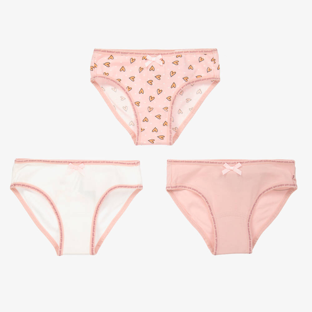 Boboli - Unterhosen in Rosa und Weiß (3er-Pack) | Childrensalon