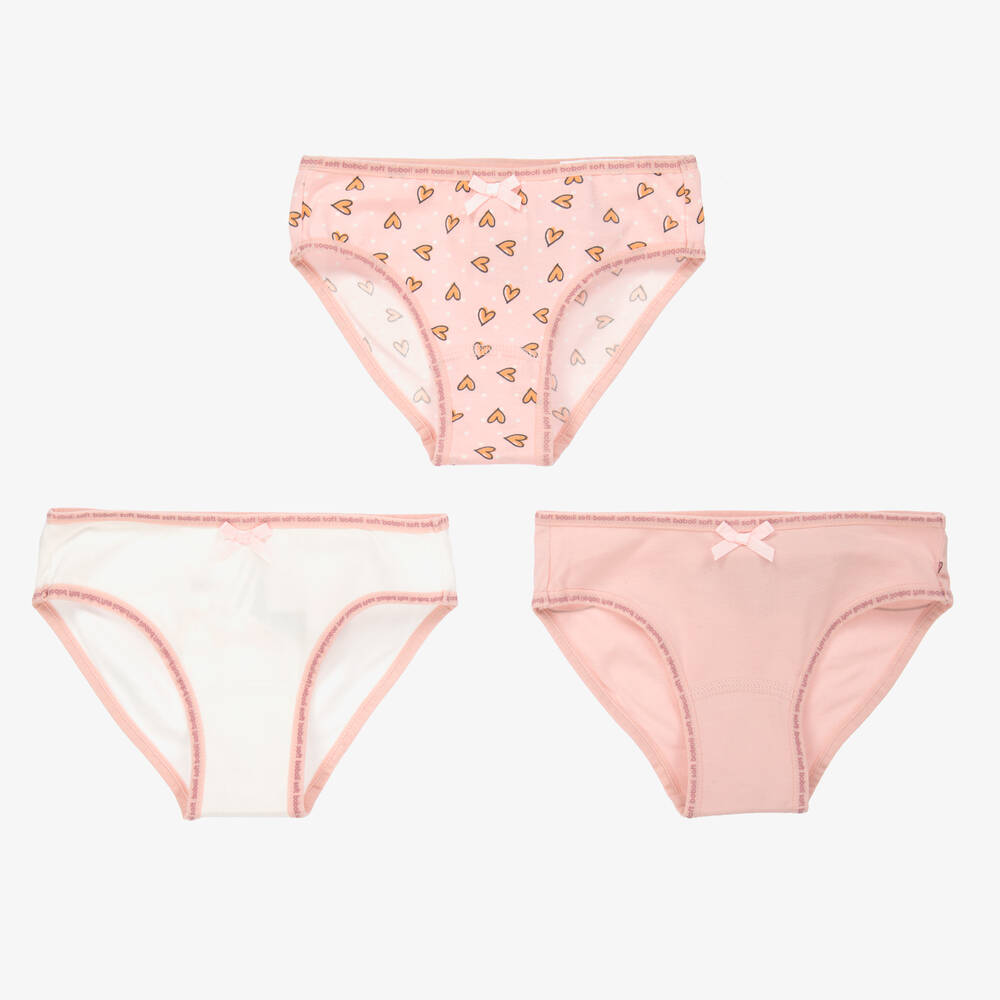 Boboli Pink & White Knickers (3 Pack) Childrensalon Outlet