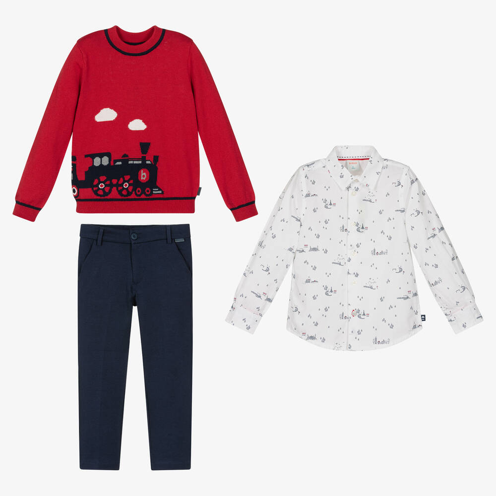 Boboli-Комплект с красным топом и синими брюками | Childrensalon Outlet