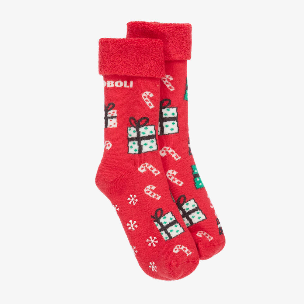 Boboli - Chaussettes de Noël rouges en coton | Childrensalon