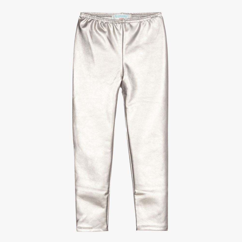 Boboli - Silberne Leggins aus Lederimitat | Childrensalon