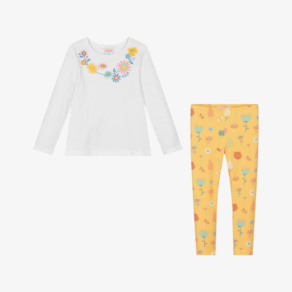 Boboli-طقم ليقنز زهري مشرق للبنات | Childrensalon Outlet