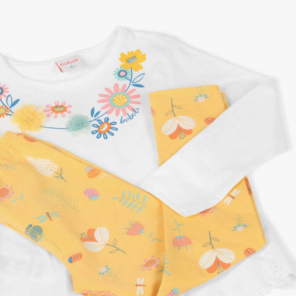 Boboli-طقم ليقنز زهري مشرق للبنات | Childrensalon Outlet