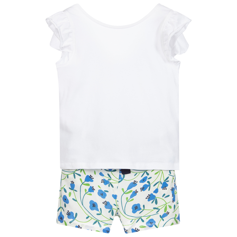 Boboli - Ensemble short fleuri blanc et 