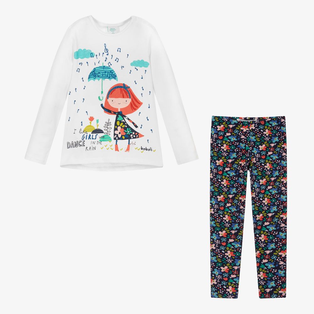Boboli-Бело-синий комплект с легинсами | Childrensalon Outlet