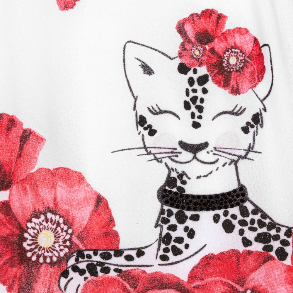 Boboli-White Chiffon Cheetah Dress | Childrensalon Outlet