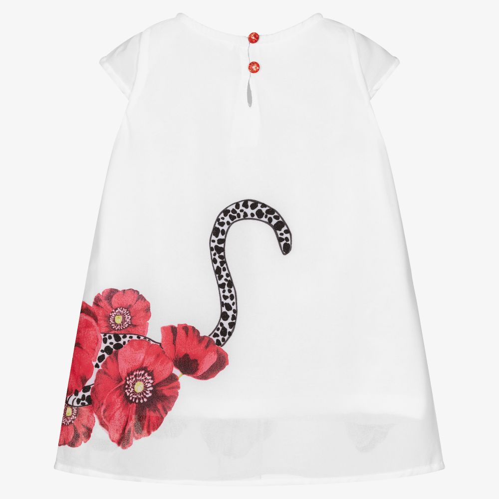 Boboli-White Chiffon Cheetah Dress | Childrensalon Outlet