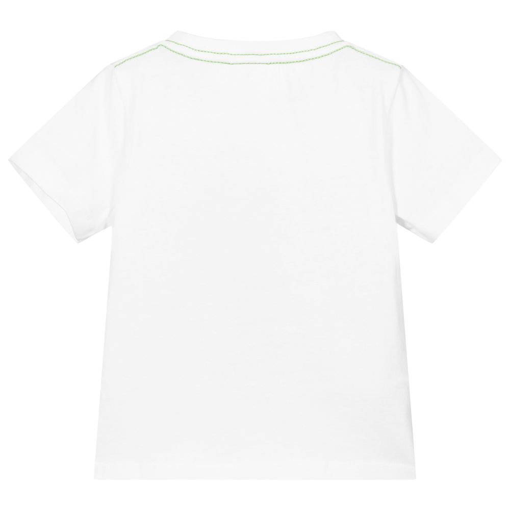 Boboli-White Giraffe Cotton T-Shirt | Childrensalon Outlet