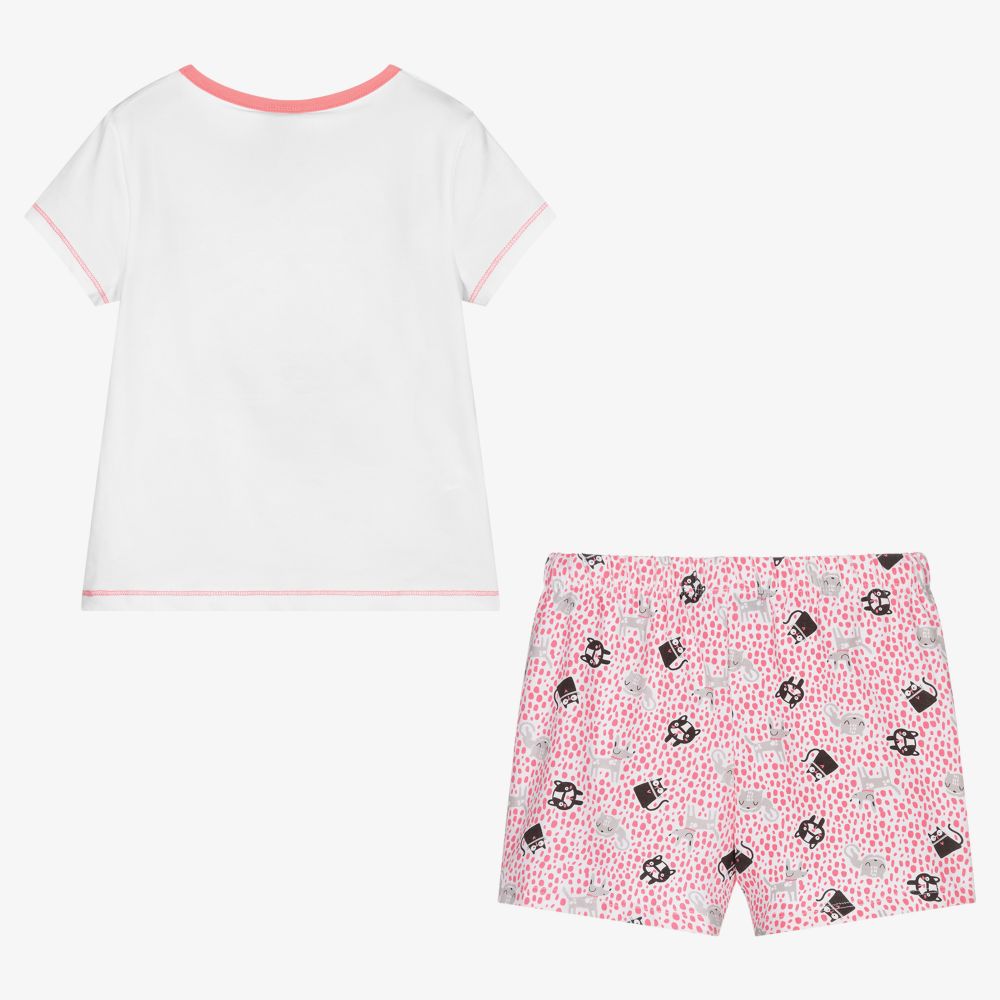 Boboli-Бело-розовая пижама с домашними животными | Childrensalon Outlet