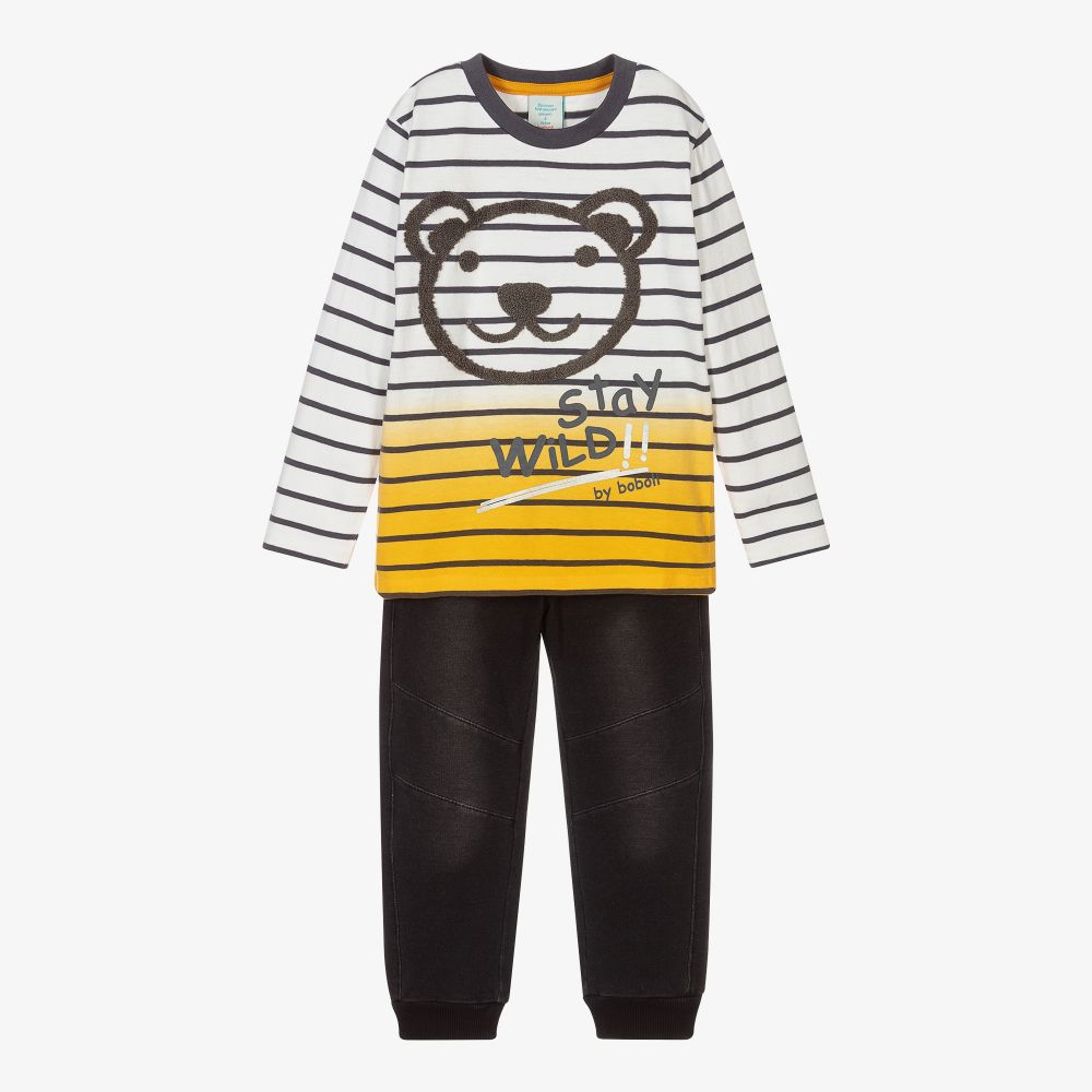 Boboli-Yellow & Black Joggers Set | Childrensalon Outlet