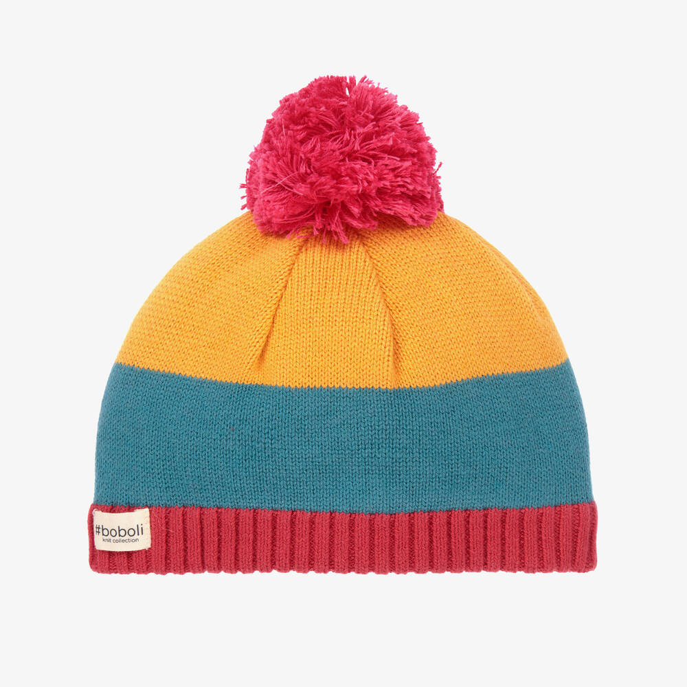 Boboli - Yellow & Blue Knitted Hat | Childrensalon