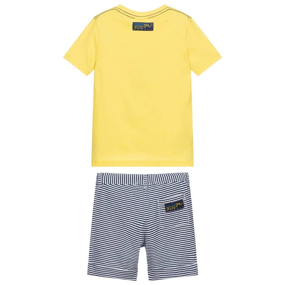 Boboli-Yellow & Blue Shorts Set | Childrensalon Outlet