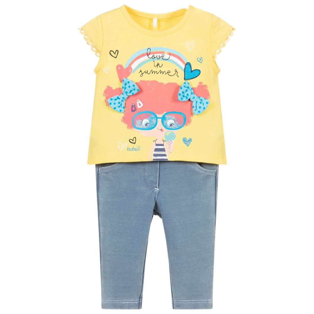 Boboli - Yellow & Blue Trouser Set | Childrensalon
