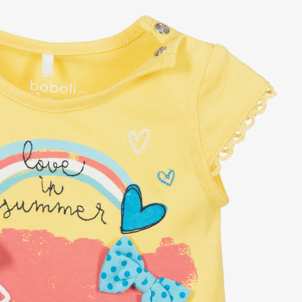 Boboli-Yellow & Blue Trouser Set | Childrensalon Outlet