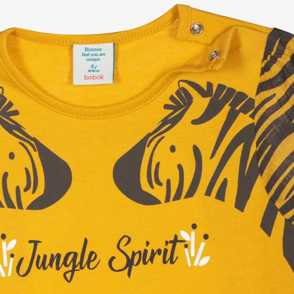 Boboli-Желтая футболка с зебрами и легинсы | Childrensalon Outlet