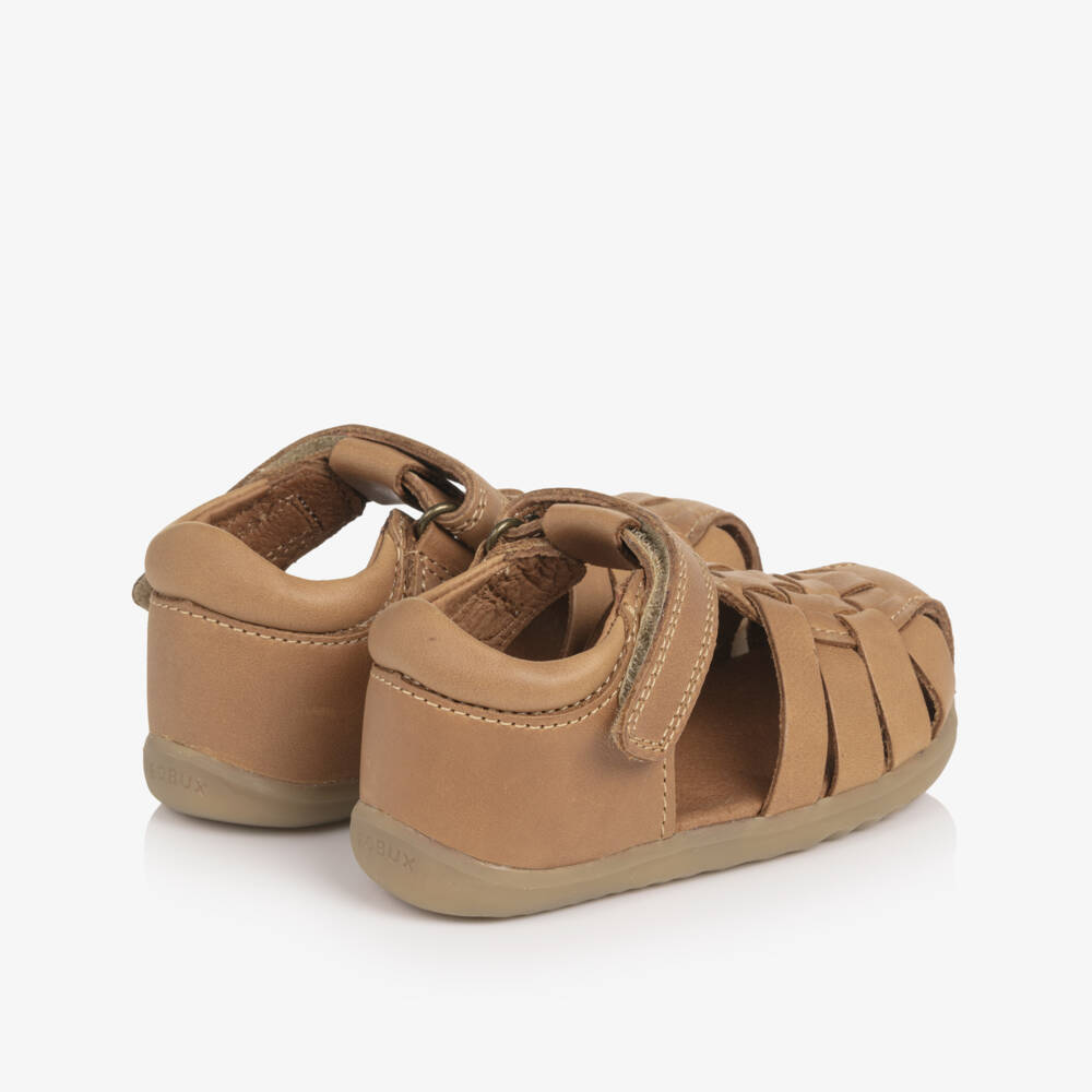 Bobux Step Up-Baby Boys Brown Leather First Walker Sandals | Childrensalon Outlet