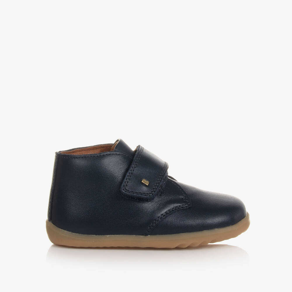 Bobux-Baby Boys Navy Blue Leather Desert Boots | Childrensalon Outlet