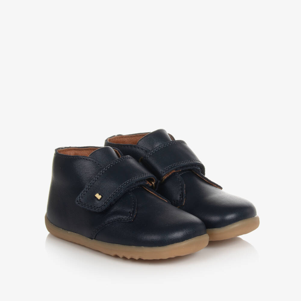 Bobux-Baby Boys Navy Blue Leather Desert Boots | Childrensalon Outlet