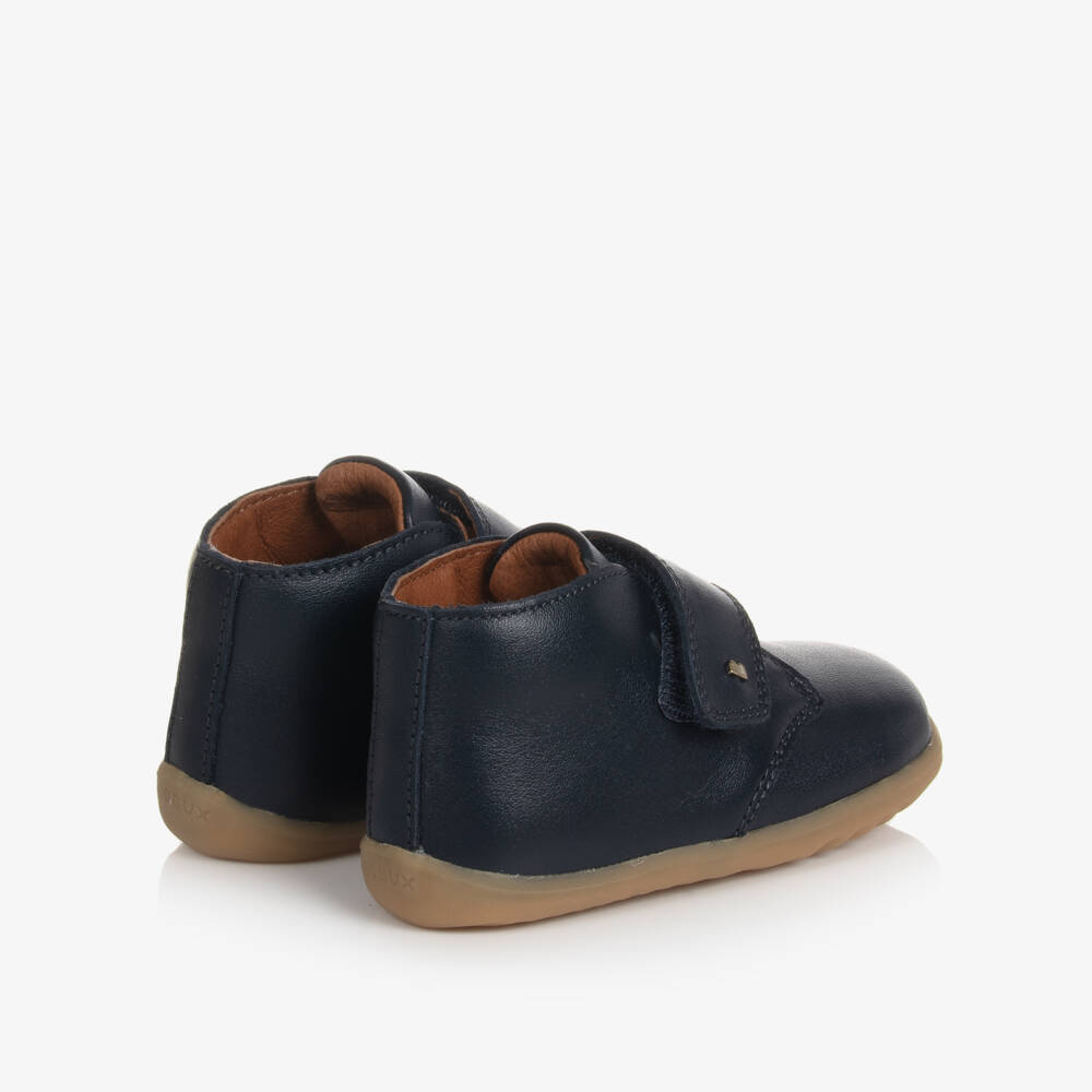 Bobux-Baby Boys Navy Blue Leather Desert Boots | Childrensalon Outlet