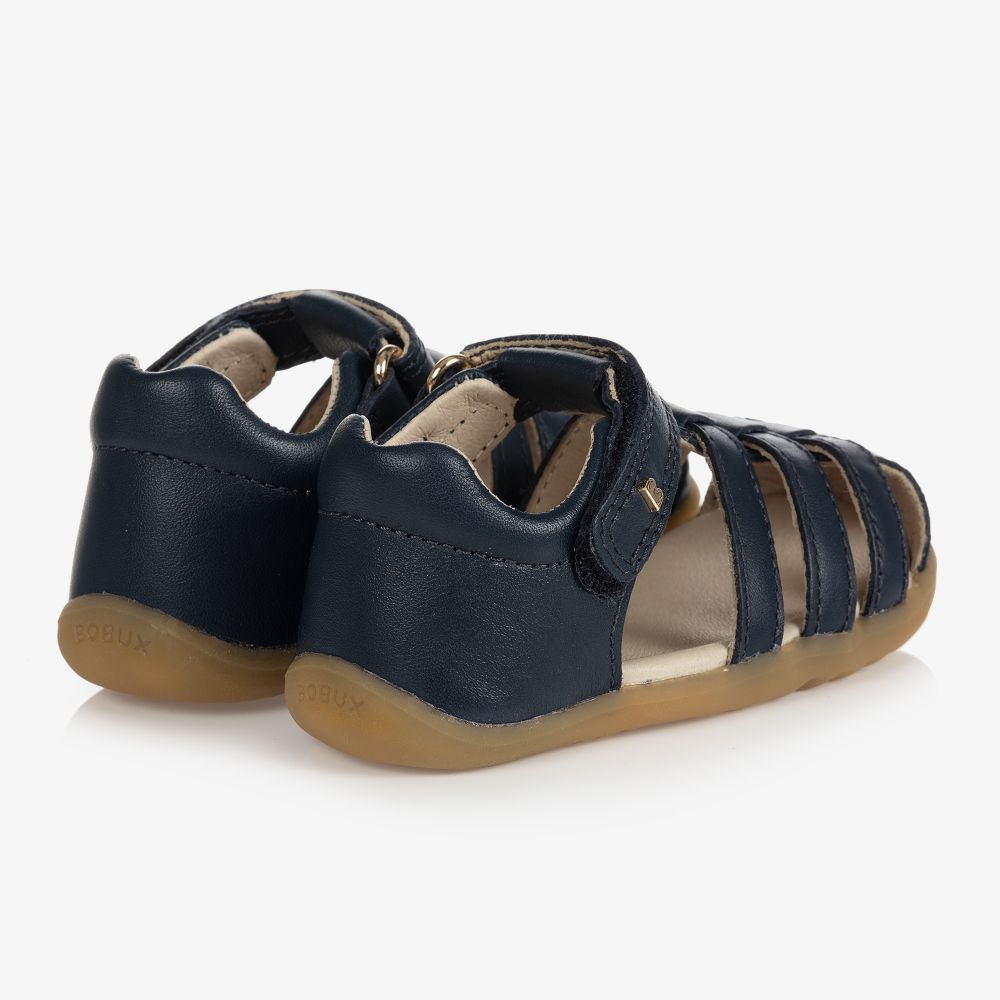 Bobux Совершенствуйтесь-Синие кожаные сандалии для малышей | Childrensalon Outlet