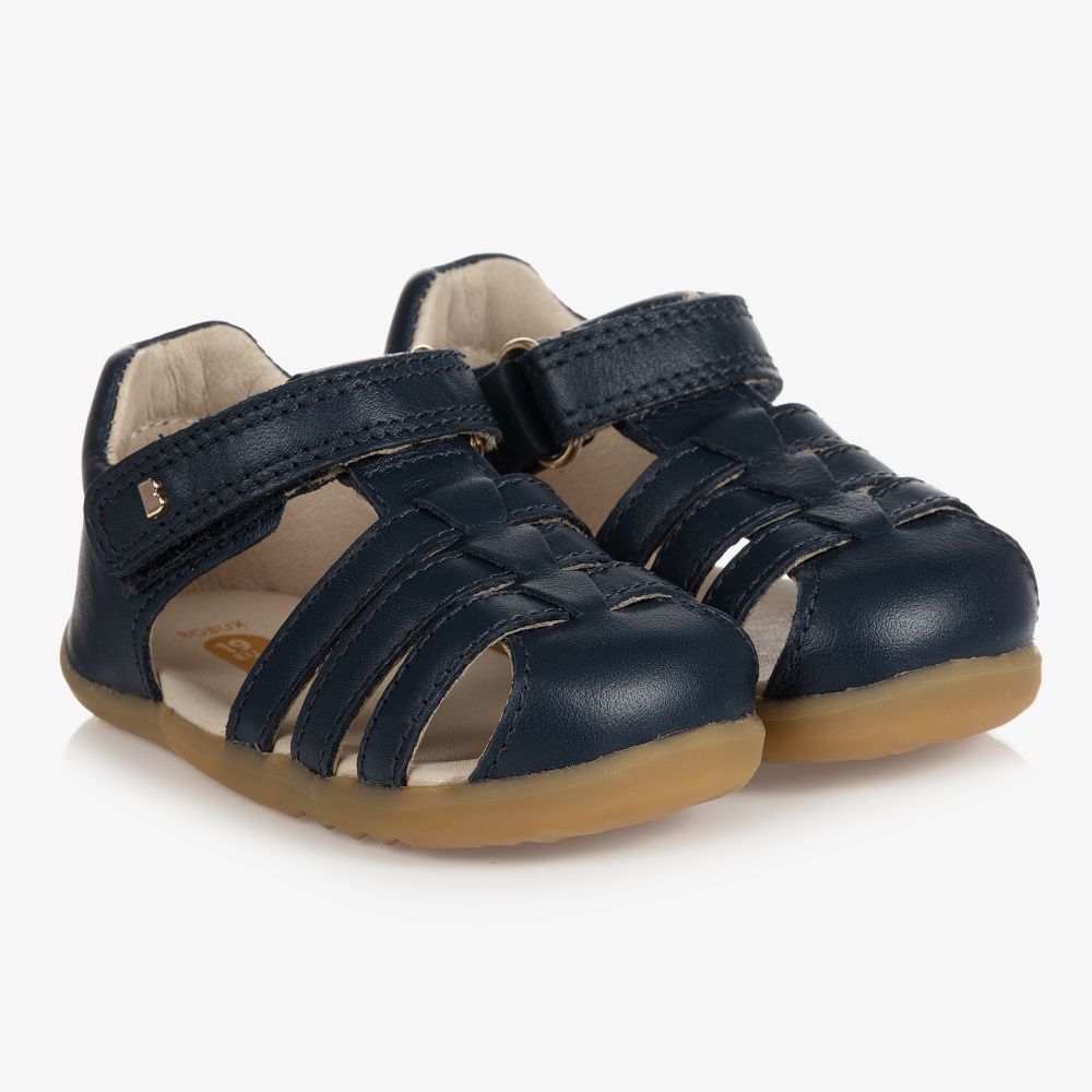 Bobux Step Up - Navyblaue Baby-Ledersandalen | Childrensalon