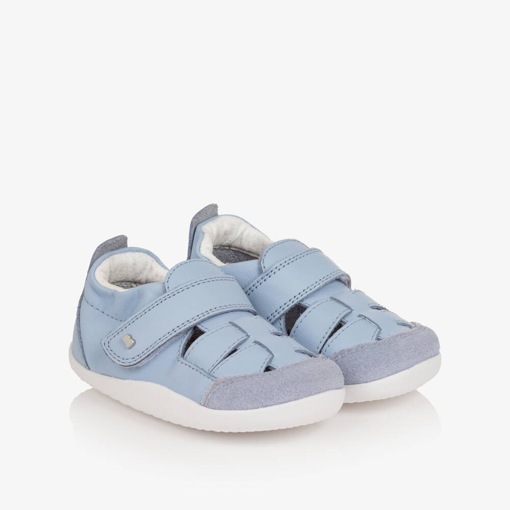 Bobux Xplorer-Baby Sky Blue Leather First Walker Sandals | Childrensalon Outlet