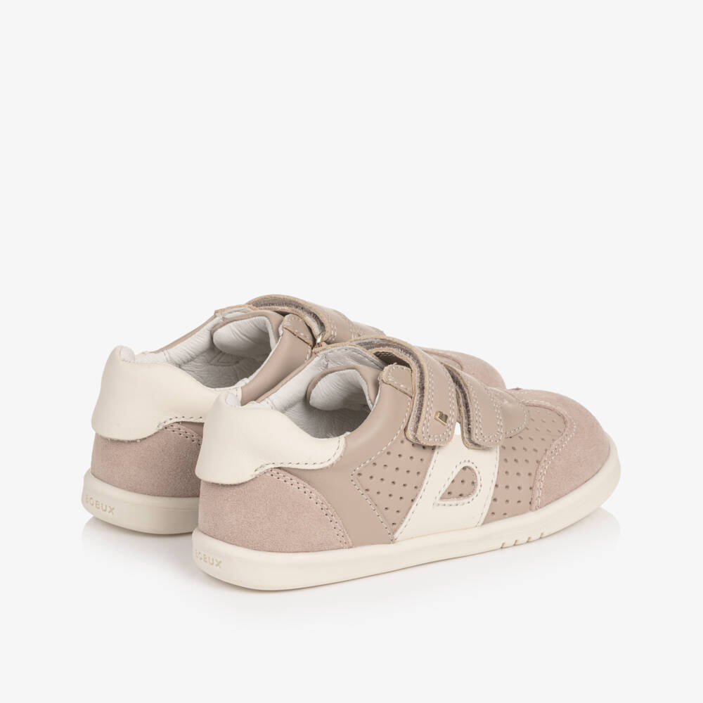 Bobux IWalk-Beige & Ivory Suede & Leather Trainers | Childrensalon Outlet
