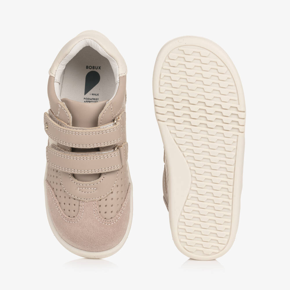 Bobux IWalk-Beige & Ivory Suede & Leather Trainers | Childrensalon Outlet