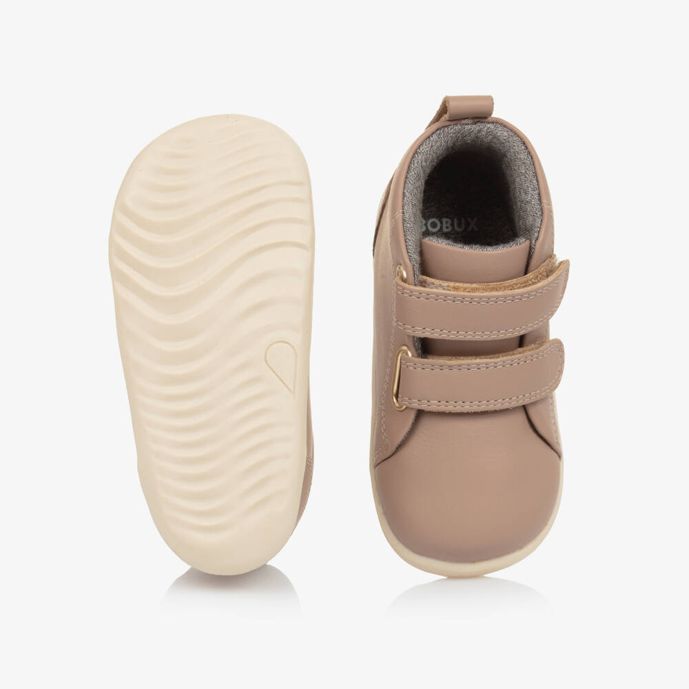 Bobux Step Up-Beige Leather Step Up First Walkers | Childrensalon Outlet