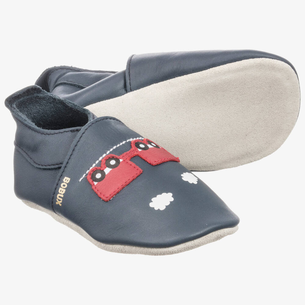 Bobux Soft Sole - حذاء جلد لون أزرق لمرحلة ما قبل المشي  | Childrensalon