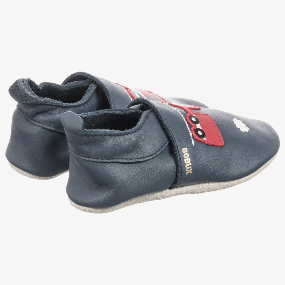 بوباكس Soft Sole-حذاء جلد لون أزرق لمرحلة ما قبل المشي | Childrensalon Outlet
